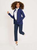 Ladies' Stretch Full-Zip Cadet Jacket - True Navy