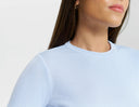Short Sleeve Crew Neck Knit - Light Blue