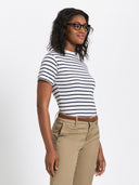 Breton Stripe Crewneck Tee - Blue/White