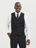James Vest  with Chest Pocket - Black