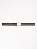 Military Buckle Web Belt - Black/Grey/Black