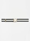 Military Buckle Web Belt - Black/Grey/White