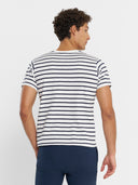 Breton Stripe Crewneck Tee - Blue/White