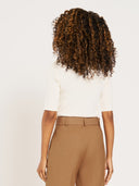 Short Sleeve Crew Neck Knit - Pearl