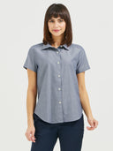 Boyfriend Short Sleeve Blouse - Blue Chambray