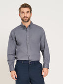 Performance Button-Down LS Shirt - Steel Grey