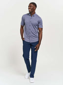 Gravitate Full-Button Polo - Navy Heather