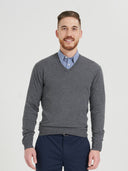 V-Neck Sweater - Charcoal Heather