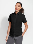 Knit Dress Shirt Short Sleeve - Black