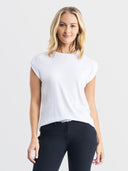 Andrea Sleeveless Tee - White