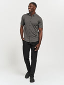 Gravitate Full-Button Polo - Dark Heather Grey
