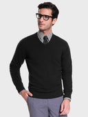 V-Neck Sweater - Deep Black