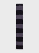 Striped Skinny Knit Tie - Black/Grey