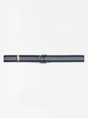 D-Ring Web Belt - Navy/Charcoal/White