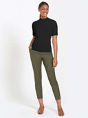 Short Sleeve Ribbed Mock Neck Knit - Black