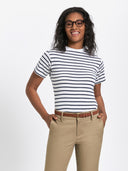 Breton Stripe Crewneck Tee - Blue/White