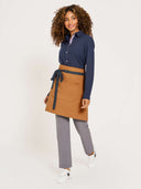 Color Block Bib Apron - Charcoal/Almond