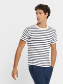 Breton Stripe Crewneck Tee - Blue/White