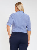 Classic Gingham Blouse - Navy