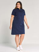 Housekeeping Dress with Mesh - Navy
