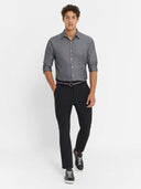 James Dress Shirt - Charcoal Chambray with Dots