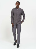 LS Bellman Jacket with Nehru Collar - Grey