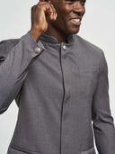 LS Bellman Jacket with Nehru Collar - Grey