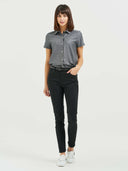 Boyfriend Short Sleeve Blouse - Charcoal Chambray with Dots