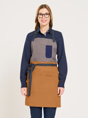 Color Block Bib Apron - Charcoal/Almond