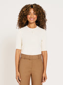 Short Sleeve Crew Neck Knit - Pearl