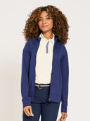 Ladies' Stretch Full-Zip Cadet Jacket - True Navy