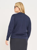 Women’s Cotton Stretch Cardigan Sweater - Navy Blazer
