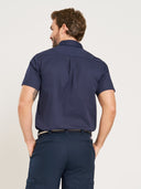 Performance Button-Down Short Sleeve - Navy/Light Stone