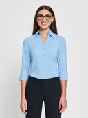 Ladies' Perfect Blouse Three Quarter Sleeve - Ice Blue