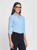 Ladies' Perfect Blouse Three Quarter Sleeve - Ice Blue