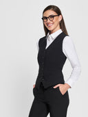 6 Button Vest - Black