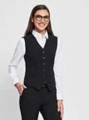 6 Button Vest - Black
