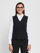 6 Button Vest - Black