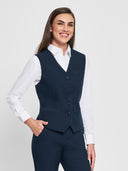 Ladies' 6-Button Vest - Navy