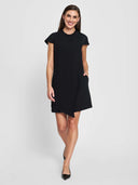 Veronica Asymmetrical Dress - Black/ Black