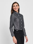 Essential Blouse - Charcoal Chambray Dots