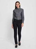 Essential Blouse - Charcoal Chambray Dots