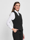 Ladies' 6-Button Vest - Black