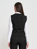 Ladies' 6-Button Vest - Black