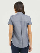 Boyfriend Short Sleeve Blouse - Blue Chambray