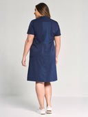 Housekeeping Dress with Mesh - Navy
