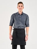 One Pkt Half Bistro Apron w/Pencil Divide - Black