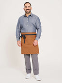 Color Block Bib Apron - Charcoal/Almond