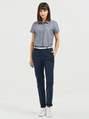 Boyfriend Short Sleeve Blouse - Blue Chambray