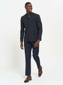LS Bellman Jacket with Nehru Collar - Navy